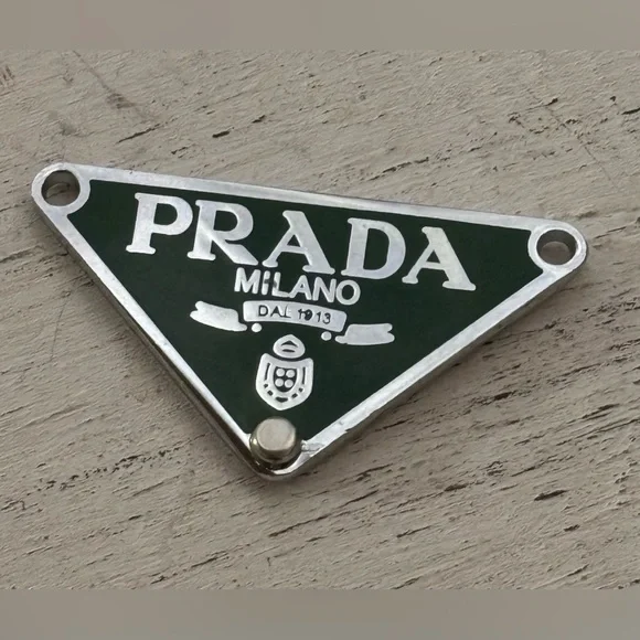 Prada Women's Upcycled Pendant in Dark Green and Silver - Picture 4 of 7